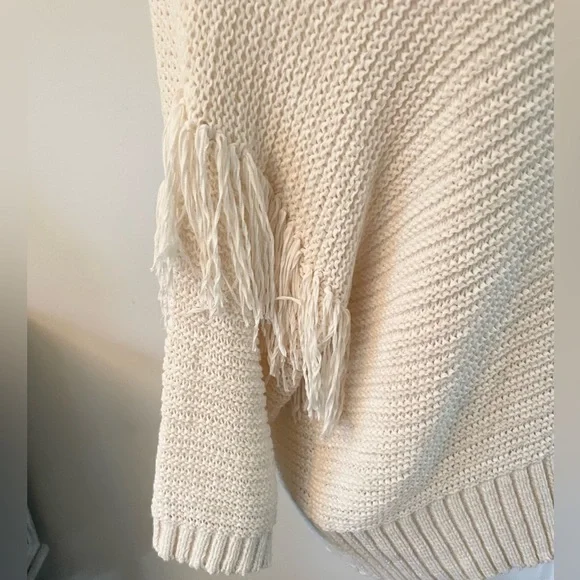 REBECCA MINKOFF IVORY COTTON BLEND SWEATER SIZE LARGE